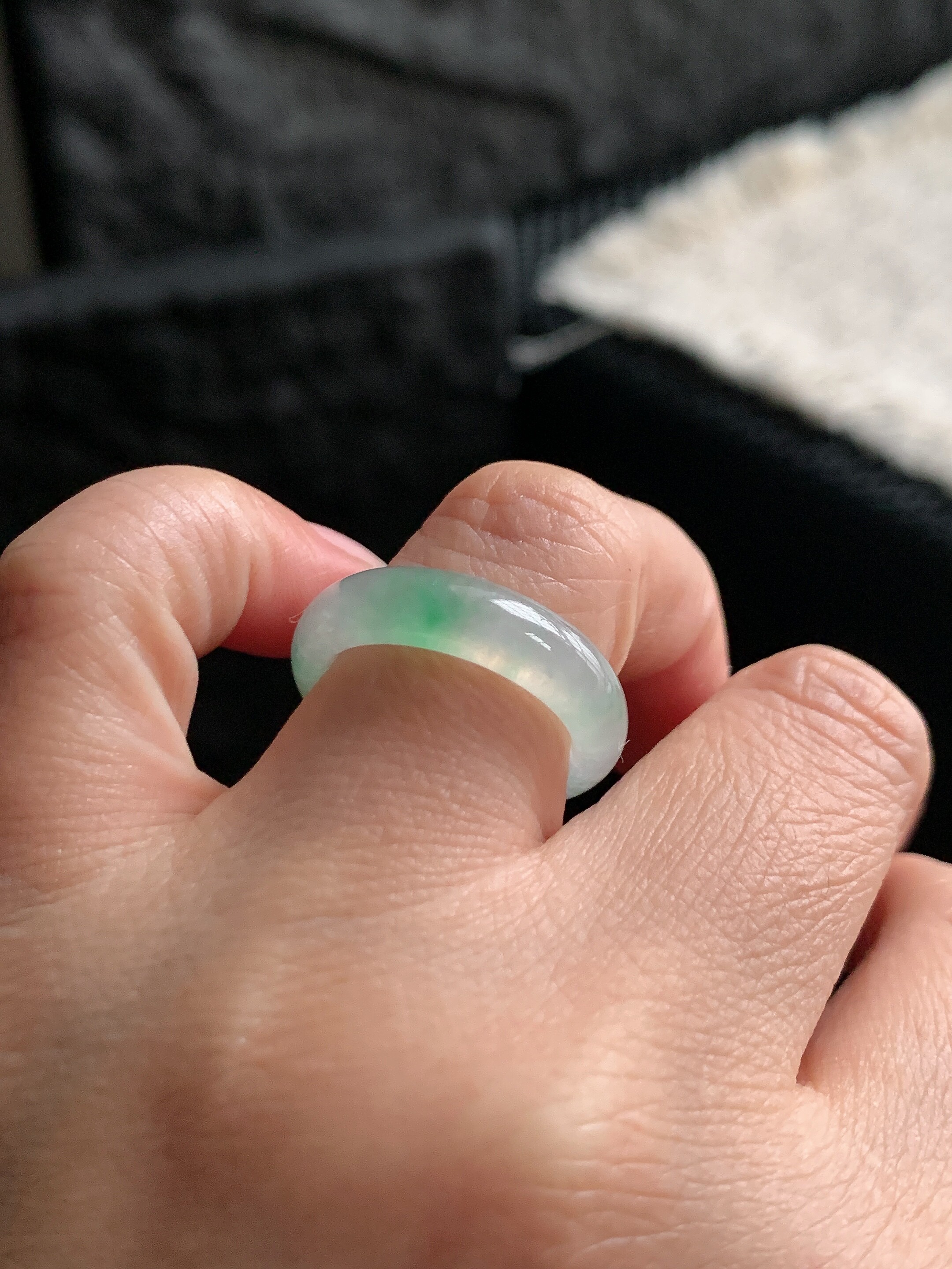 Jade ring ring ring ring 12/13 circle Y399 natural a goods jade round ring plain ring Burmese material jade ring