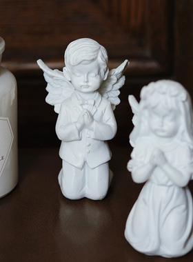 欧式复古天使摆件ins风中古样板间家居装饰品珠宝拍摄背景道具