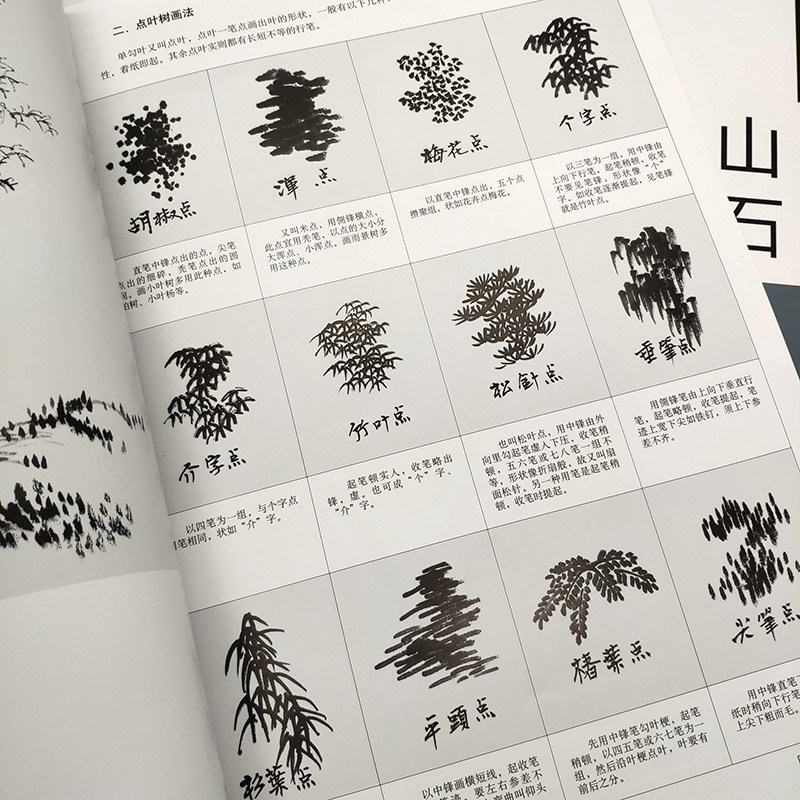 2册中国画教学画稿树木山水石涛白描倪瓒龚贤沈周王翚仇英名画家教学艺术教材自学教程绘画技法书籍天津人民美术出版社_虎窝淘