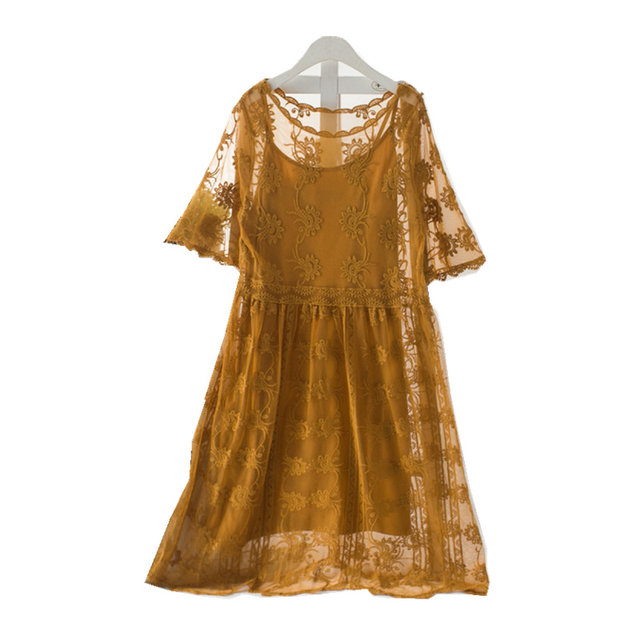 American original single embroidered round neck jumpsuit two-piece set