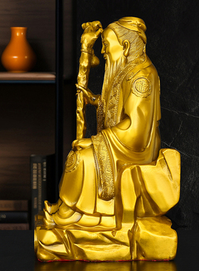 黄铜华佗坐像摆件悬壶济世医圣华佗孙思邈中药馆药店装饰品礼工艺