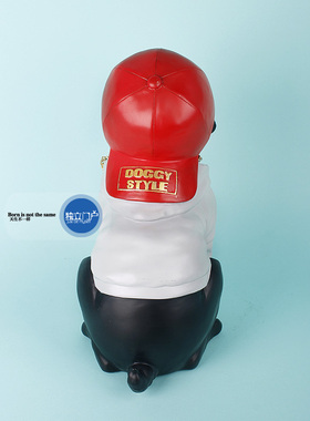 美国黑人棒球帽嘻哈rap动物摆件