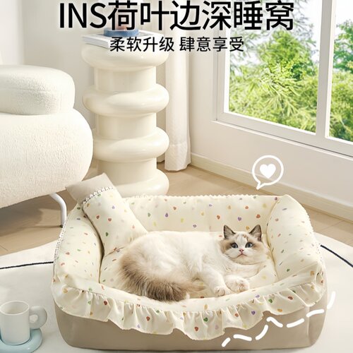 猫窝猫垫子四季通用睡觉用不粘毛猫咪冬季小型犬狗狗床沙发宠物窝 - 图2