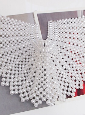 仿珍珠项链女披肩围脖锁骨链项圈