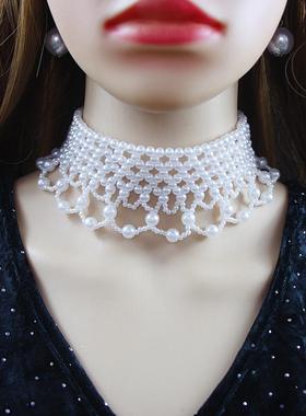 韩版时尚多层锁骨链秧歌颈带项圈