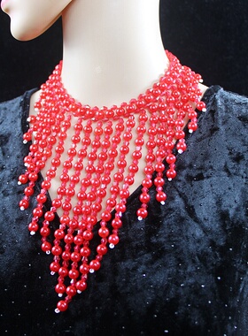 新款珍珠流苏锁骨链汉服配饰项圈