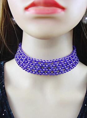 仿珍珠颈带项圈项链遮颈纹女百搭