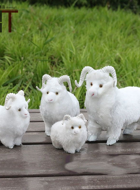 仿真绵羊摆件毛绒动物内蒙古特色工艺品旅游纪念品草坪摆件促销品