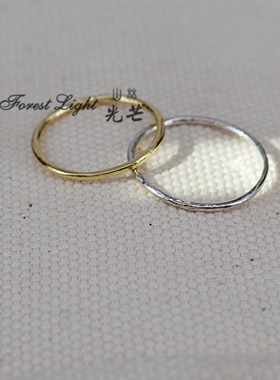 纯银不规则手作风日本戒指包邮