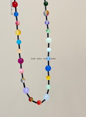 云岛有羊多巴胺韩系天然石颈链女