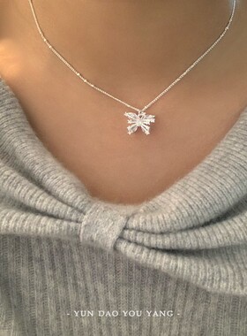 云岛有羊超美温柔蝴蝶锆石锁骨链