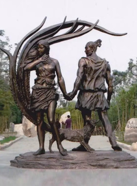 玻璃钢仿铜 铸铜教书先生人物户外校园文化摆放古代名人伟人雕塑