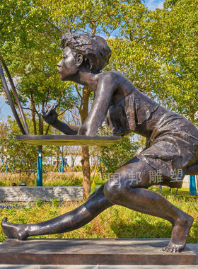 玻璃钢仿铜拉二胡人物铸铜传统民俗小品古代人物雕塑摆放户外景观