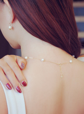 满天星天然淡水珍珠大长短款白色