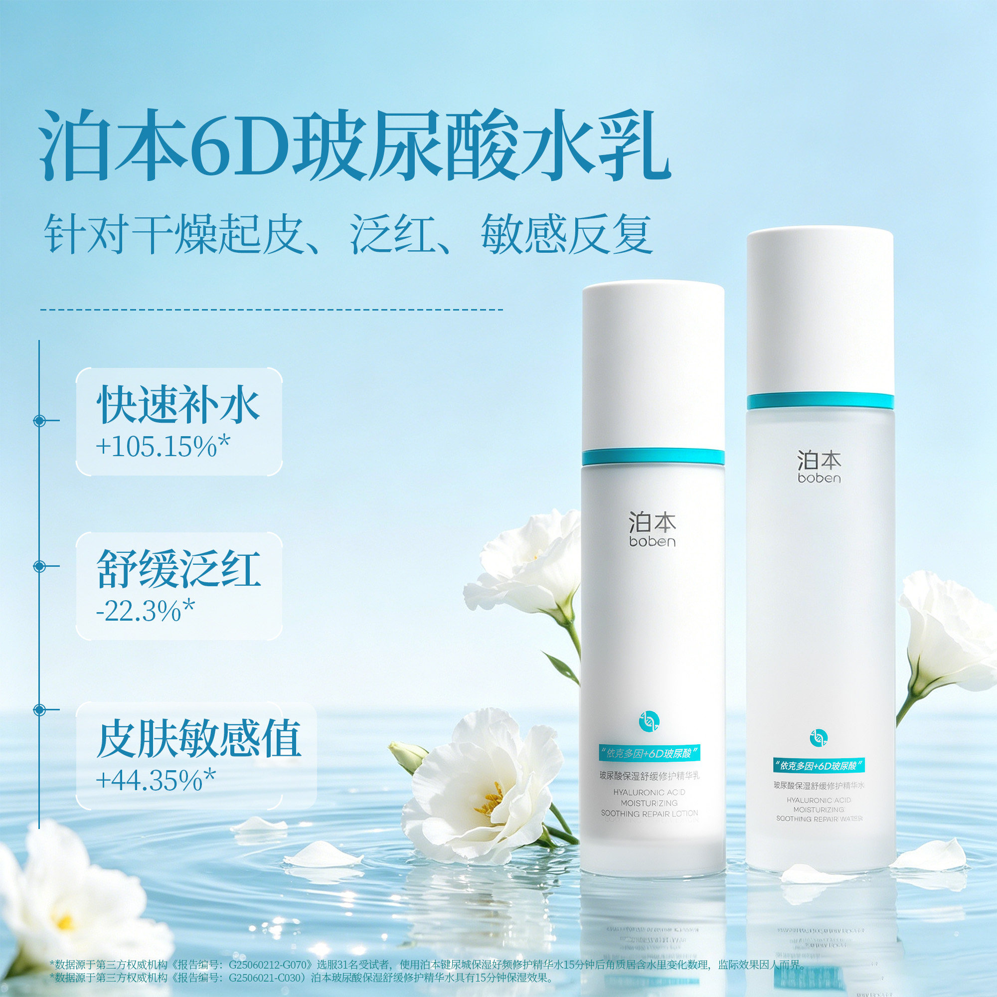 泊本6D玻尿酸水乳姜黄素正品保湿混干油皮护肤套装波本旗舰店补水