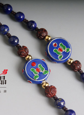 小叶紫檀蜜蜡翡翠挂件绳佛牌链子