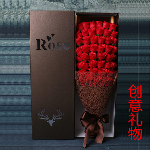 毕业礼物花束送女朋友老婆生日礼物女生闺蜜仿真永生香皂玫瑰花束 - 图1