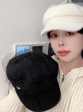 平顶帽冬英伦复古画家帽贝雷帽潮