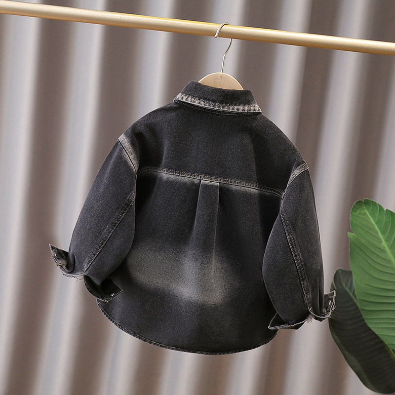 男童牛仔衬衫春秋款2025新款儿童潮衣痞帅炸街洋气韩版男孩衬衣,淘宝优惠券,粉丝福利购,淘宝优惠卷