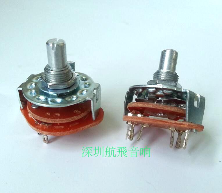 RS25台产实心柄波段旋转开关机箱信号转换开关2刀3档柄长15MM