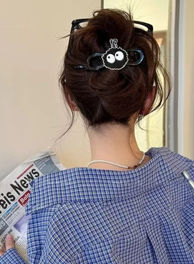 可爱煤球呆萌发夹女后脑勺