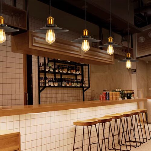 工业风单头喇叭铁艺吊灯餐厅饭店烧烤店吧台餐桌走道过道卡座小灯 - 图0