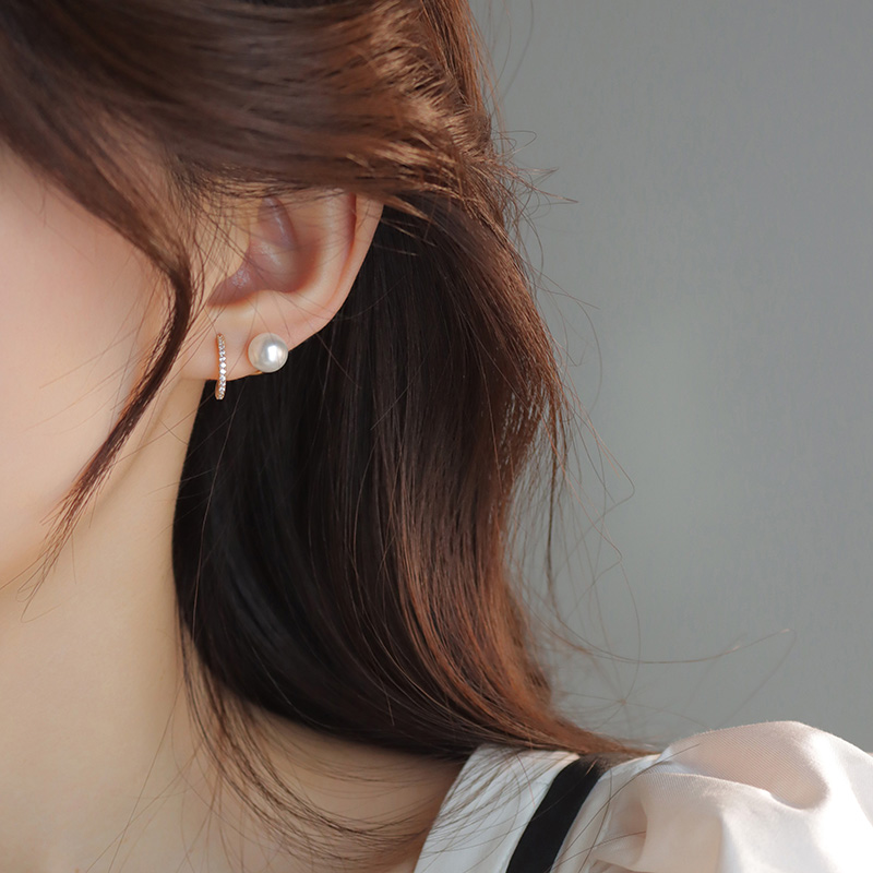 迷度S925银针高级感珍珠耳饰耳环小众设计耳钉女气质百搭适合冬天-图1