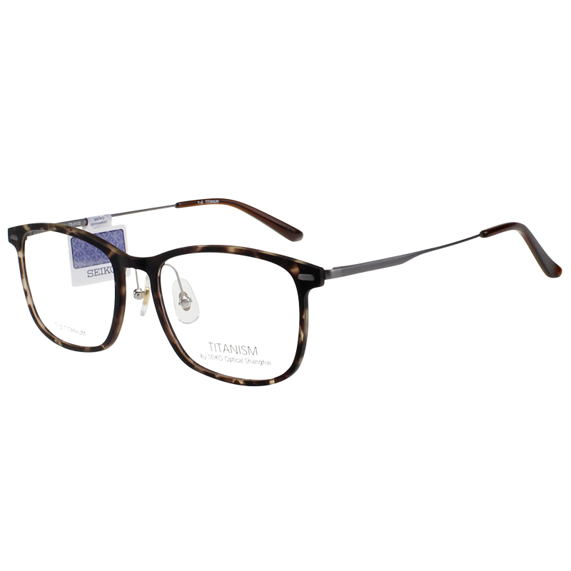 SEIKO精工眼镜框女时尚复古文艺全框板材近视钛材眼镜架男 TS6102