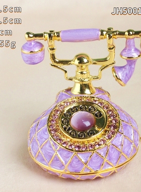 爆款珐琅首饰盒七宝烧手工艺品复古欧式电话创意摆件家居饰品