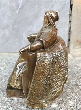 成吉思汗纯铜仿古风人物雕塑新品