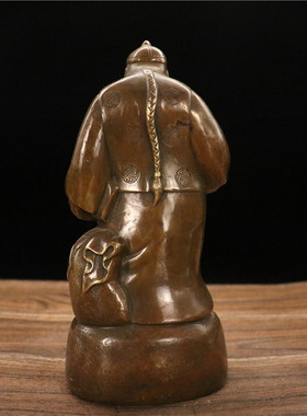 人物黄铜手工招财中式风桌面摆件