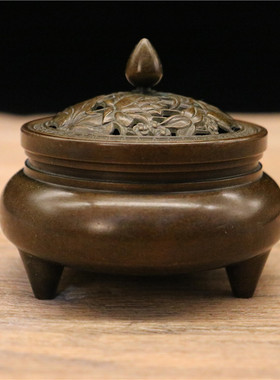 纯铜仿古大明宣德炉家用室内供佛