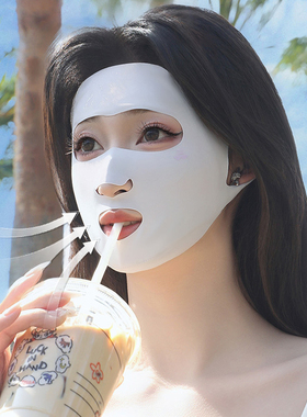 夏季户外运动遮阳脸基尼抗菌可喝水防晒面罩骑手全脸女防紫外线男