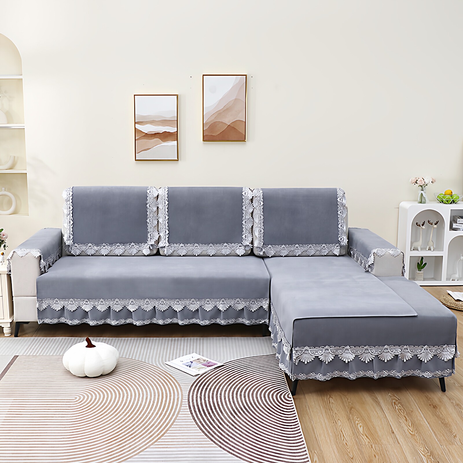 防滑简约沙发盖布扶手巾方形靠背巾欧式雪尼尔四季通用全包坐垫套