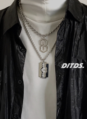 潜入深海刀片不褪色男圆珠链项链