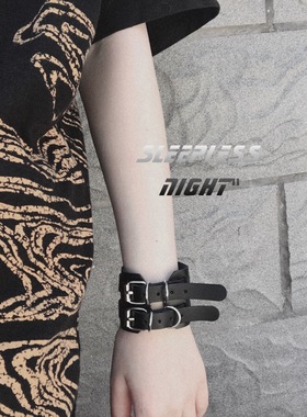 肉食暴徒朋克复古机能风双扣手链