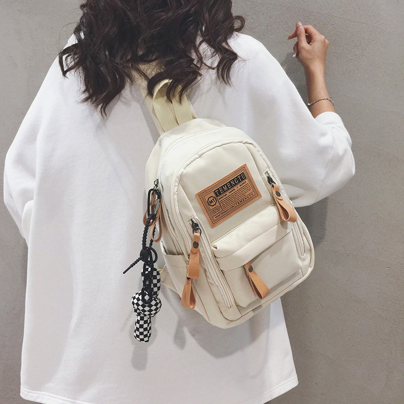 Linglan Japanese and Korean trendy functional chest bag crossbody small backpack