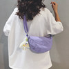 Linglan six-color Japanese simple canvas cross-body dumpling bag