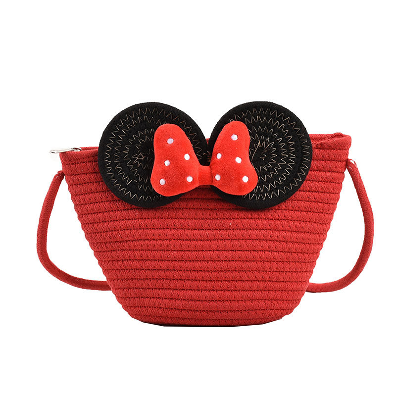 夏天红色可爱草编包包女2025新款小众手机包海边编织斜挎小水桶包,淘宝优惠券,粉丝福利购,淘宝优惠卷