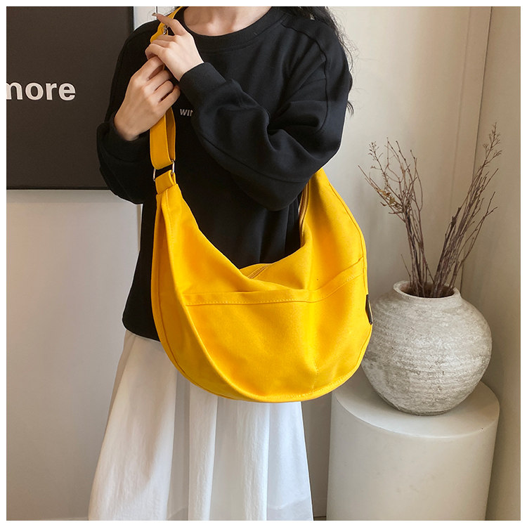 Linglan three-color optional large-capacity canvas dumpling bag