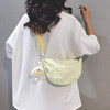 Linglan six-color Japanese simple canvas cross-body dumpling bag