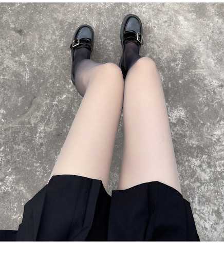 150矮个子显瘦渐变色丝袜薄款彩色小众黑丝袜防勾丝145加小码xxs - 图3