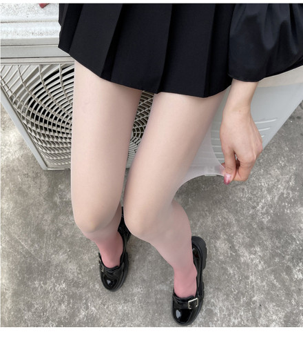 150矮个子显瘦渐变色丝袜薄款彩色小众黑丝袜防勾丝145加小码xxs - 图1