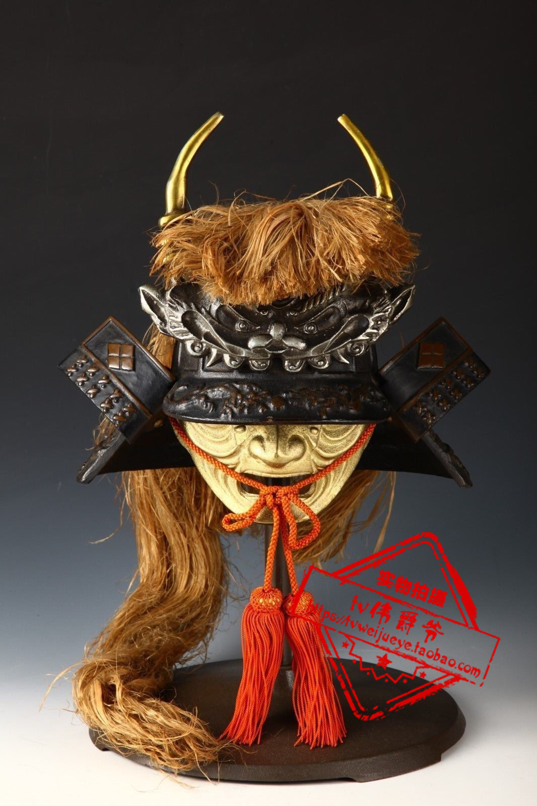 代购日本武士头盔武田信玄kabuto htf家居摆件客厅复古装饰工艺品