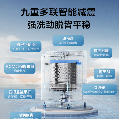 小天鹅10/12kg水魔方家用变频波轮全自动大容量洗脱洗衣机 M08DT - 图2