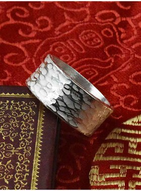 锤纹手工定制云南雪花999戒指
