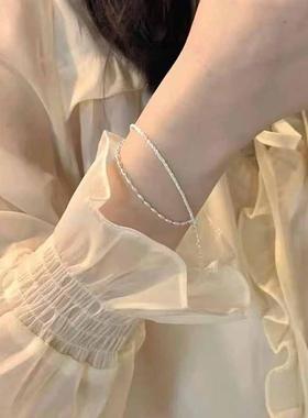 文泽百岁银手链手串满天星圆珠