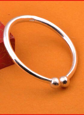 文泽百岁银坊手工定做宽窄手镯