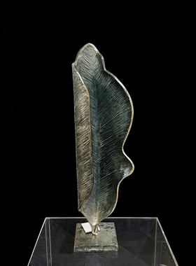 印度进口铝制叶片艺术摆件轻奢异域风样板间客厅玄关软装装饰摆件