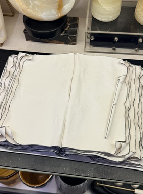艺术书本雕塑摆件透光云石夜灯样板间轻奢软装家居装饰工艺品